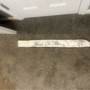 Bride To Be Satin Sash in Ivory with Black Script